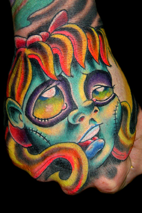 Tattoos - Oddities tattoos - zombie girl face  tattoo 
